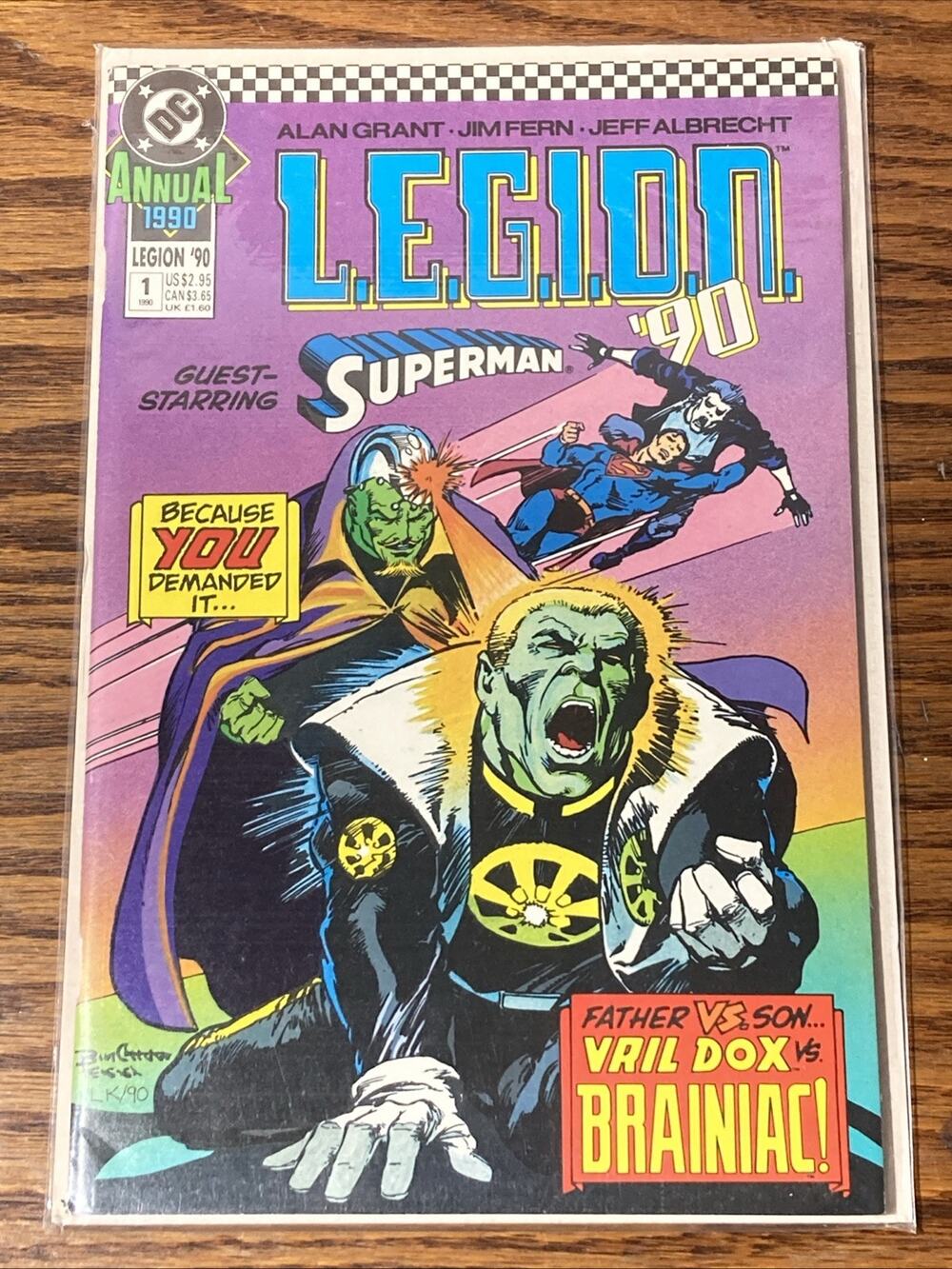 Lobo L.E.G.I.O.N '90 Annual #1 Vril Dox v Brainiac Superman (DC, 1990)